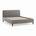 Letto matrimoniale imbottito grigio in poliestere con rete a doghe 160 x 200 cm