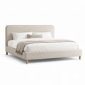 Letto matrimoniale imbottito beige in poliestere 175 x 215 x 105 cm per materasso 160 x 200 cm