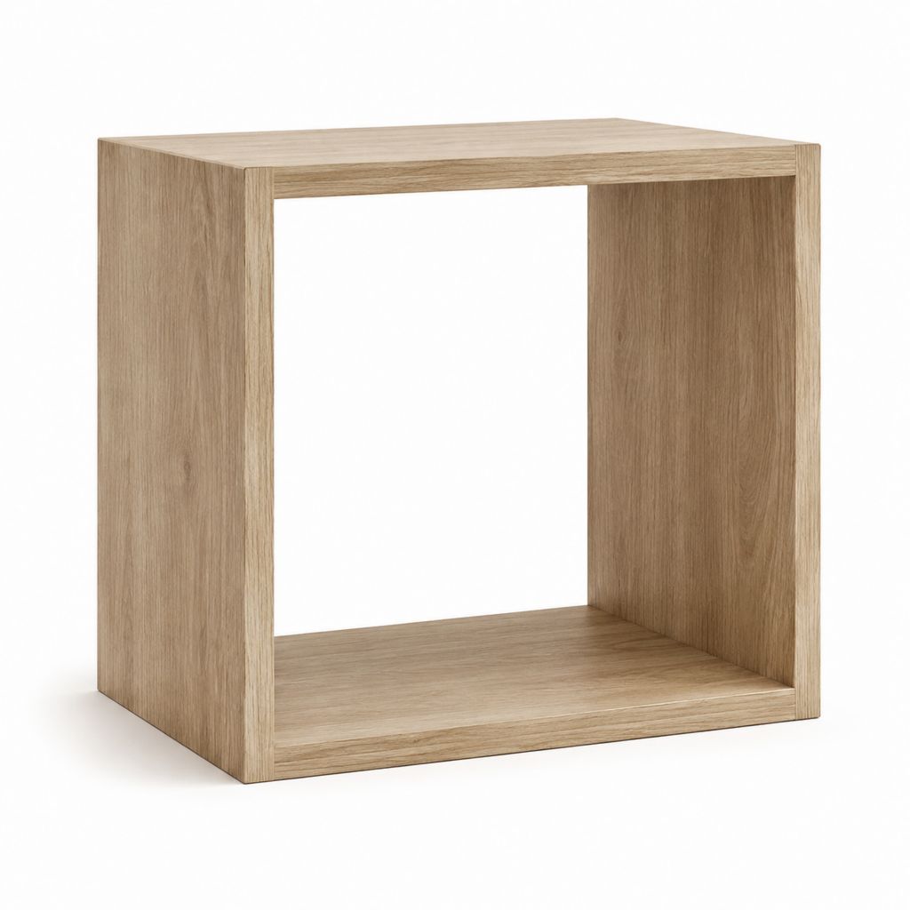 Scaffale cubo da soggiorno rovere chiaro in pannello truciolare 30 x 30 x 30 cm