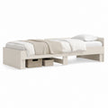 Letto singolo con struttura rettangolare bianca in pannello truciolare 90 x 200 cm