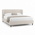 Letto matrimoniale imbottito beige in poliestere con struttura 160 x 200 cm 175 x 218 x 115 cm